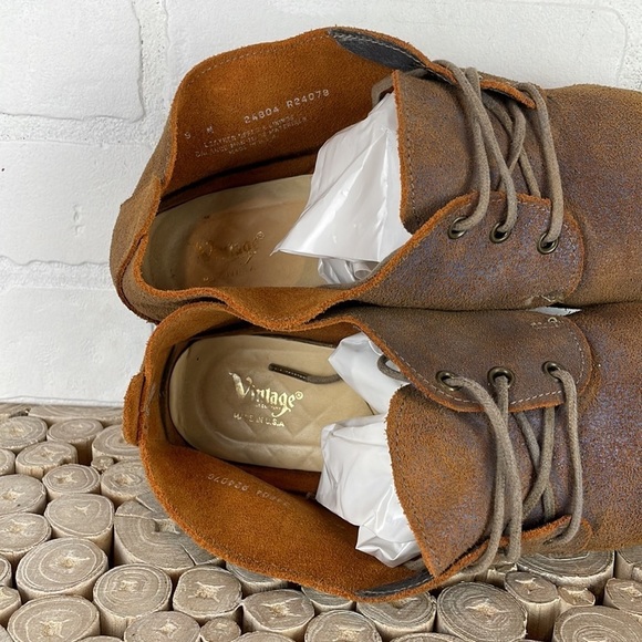 Vintage Shoe Company Distressed Brown Soft Leather Lace Up Ankle Booties 9 - Picture 14 of 16